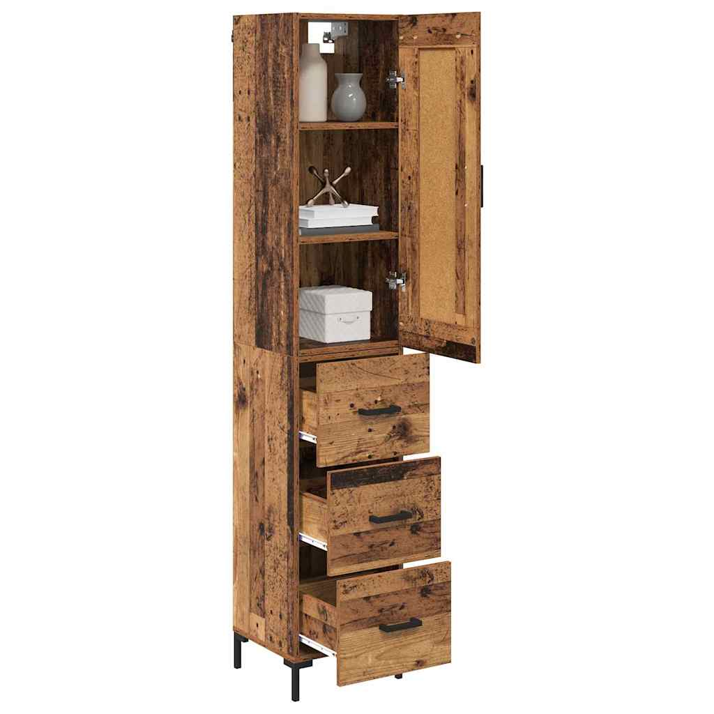 vidaXL Desserte en bois de récupération 34,5 x 34 x 180 cm, bois d'ingénierie