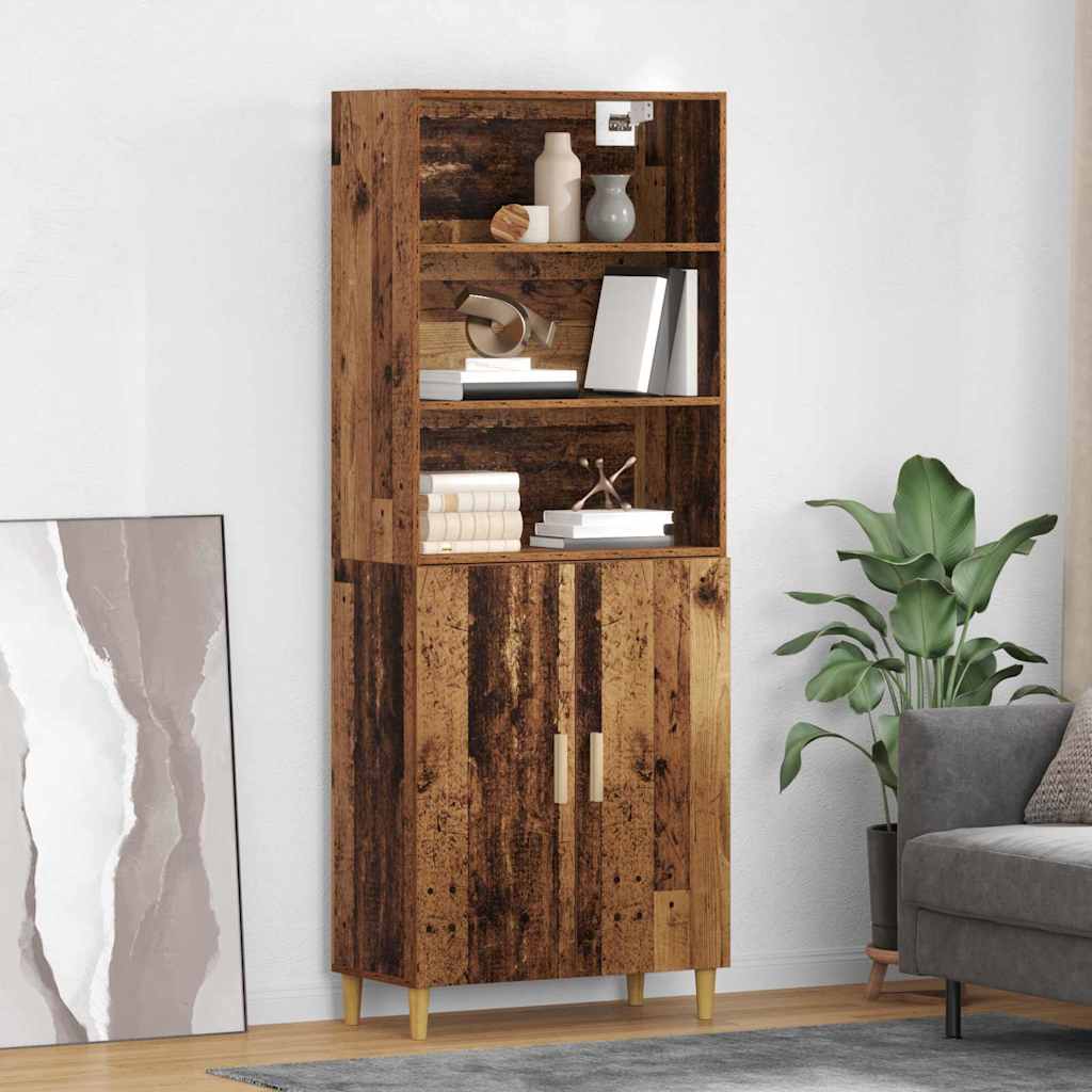 vidaXL Meuble haut en bois de récupération 69,5 x 32,5 x 180 cm, bois d'ingénierie
