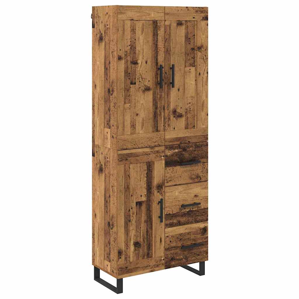 Highboard Altholz 69,5 x 34 x 180 cm Holzwerkstoff