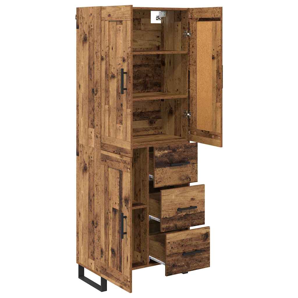 Highboard Altholz 69,5 x 34 x 180 cm Holzwerkstoff