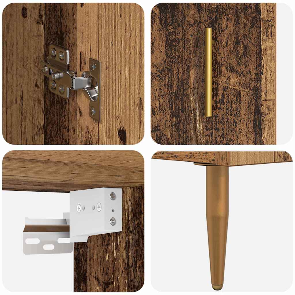 Highboard Altholz 69,5 x 34 x 180 cm Holzwerkstoff