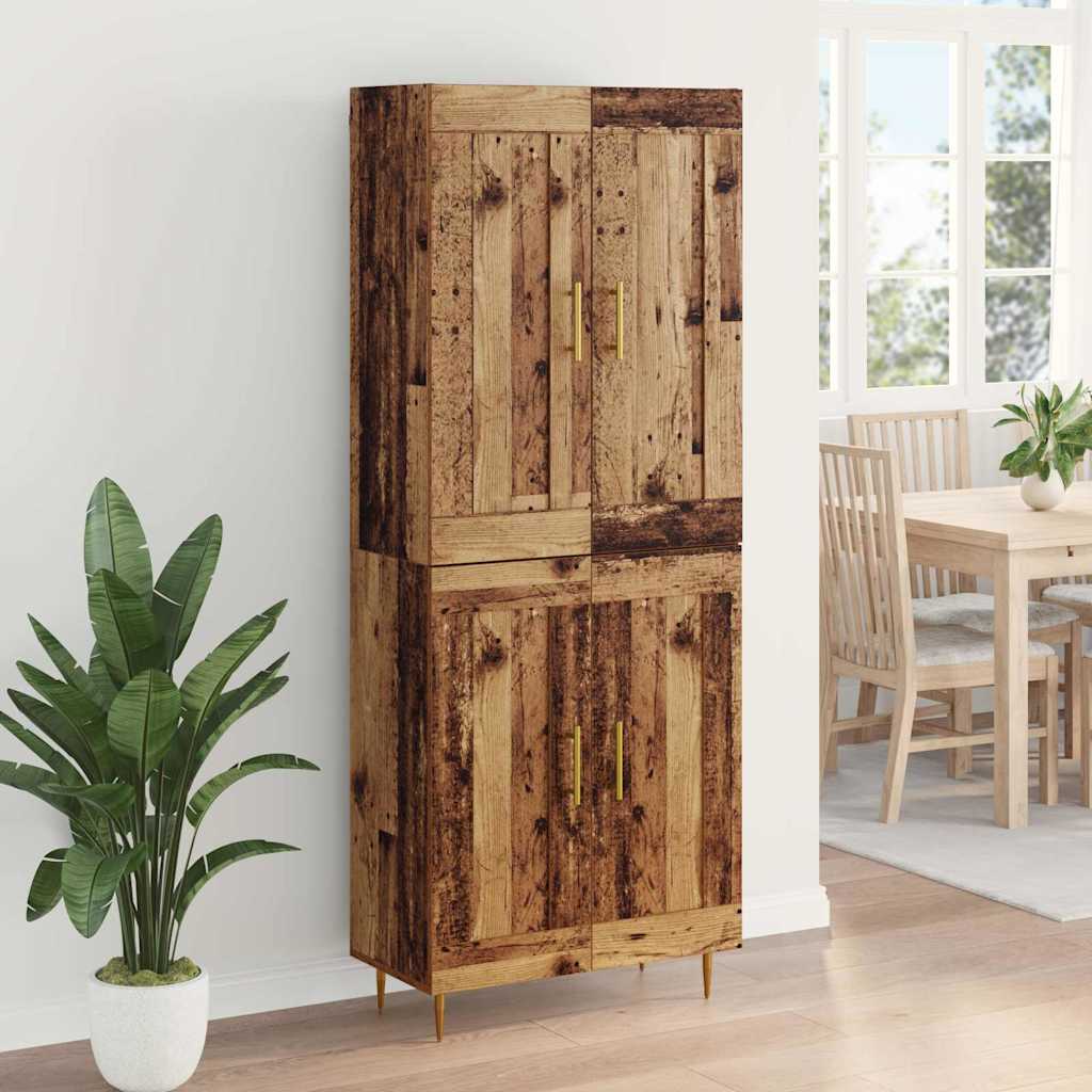 Highboard Altholz 69,5 x 34 x 180 cm Holzwerkstoff