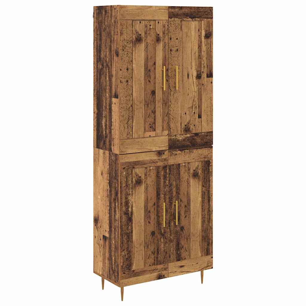 Highboard Altholz 69,5 x 34 x 180 cm Holzwerkstoff