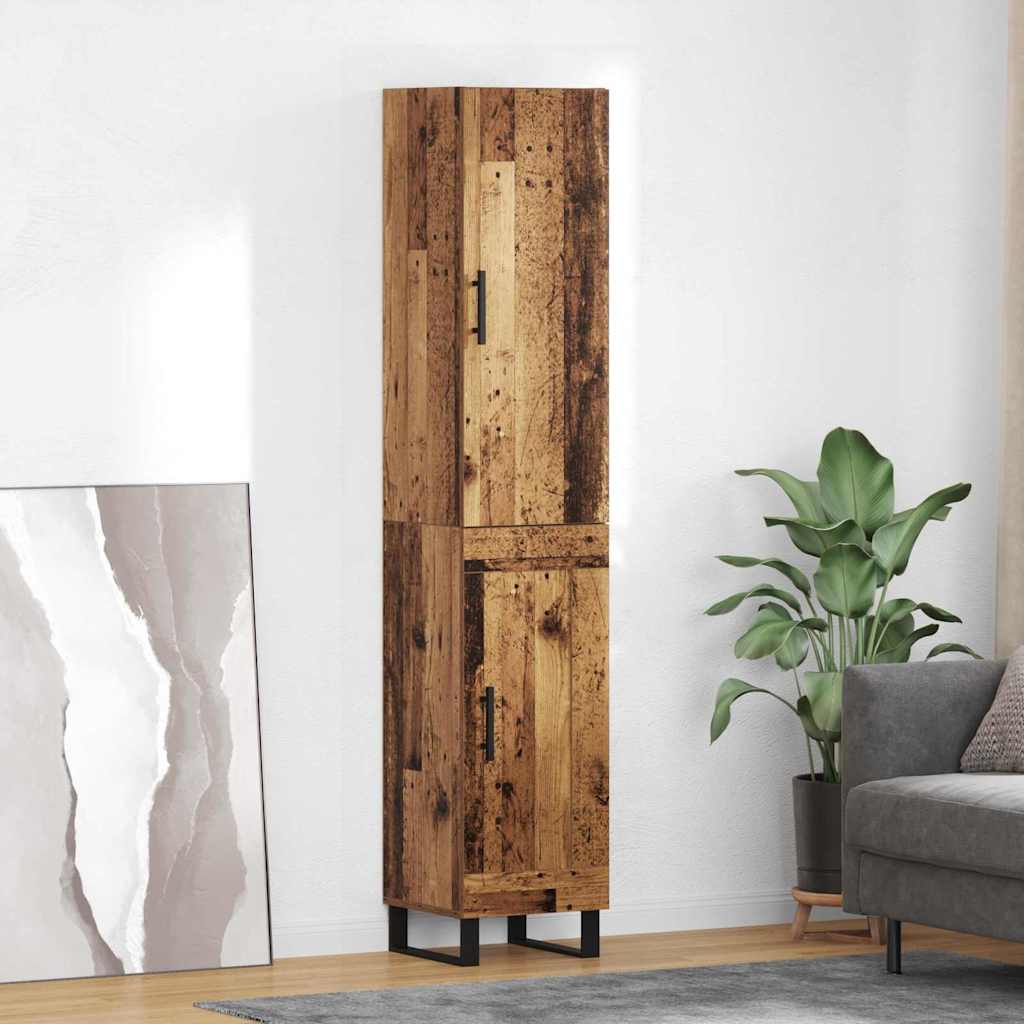 vidaXL Armoire haute en bois de récupération 34,5 x 34 x 180 cm Bois d'ingénierie