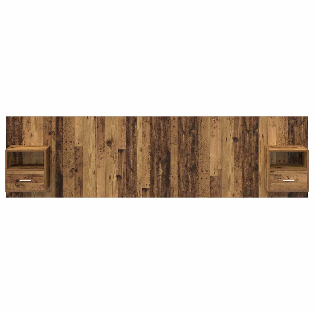 vidaXL Kopfteil mit Schrank mit Schubladen 3 pcs Altholz Holzwerkstoff