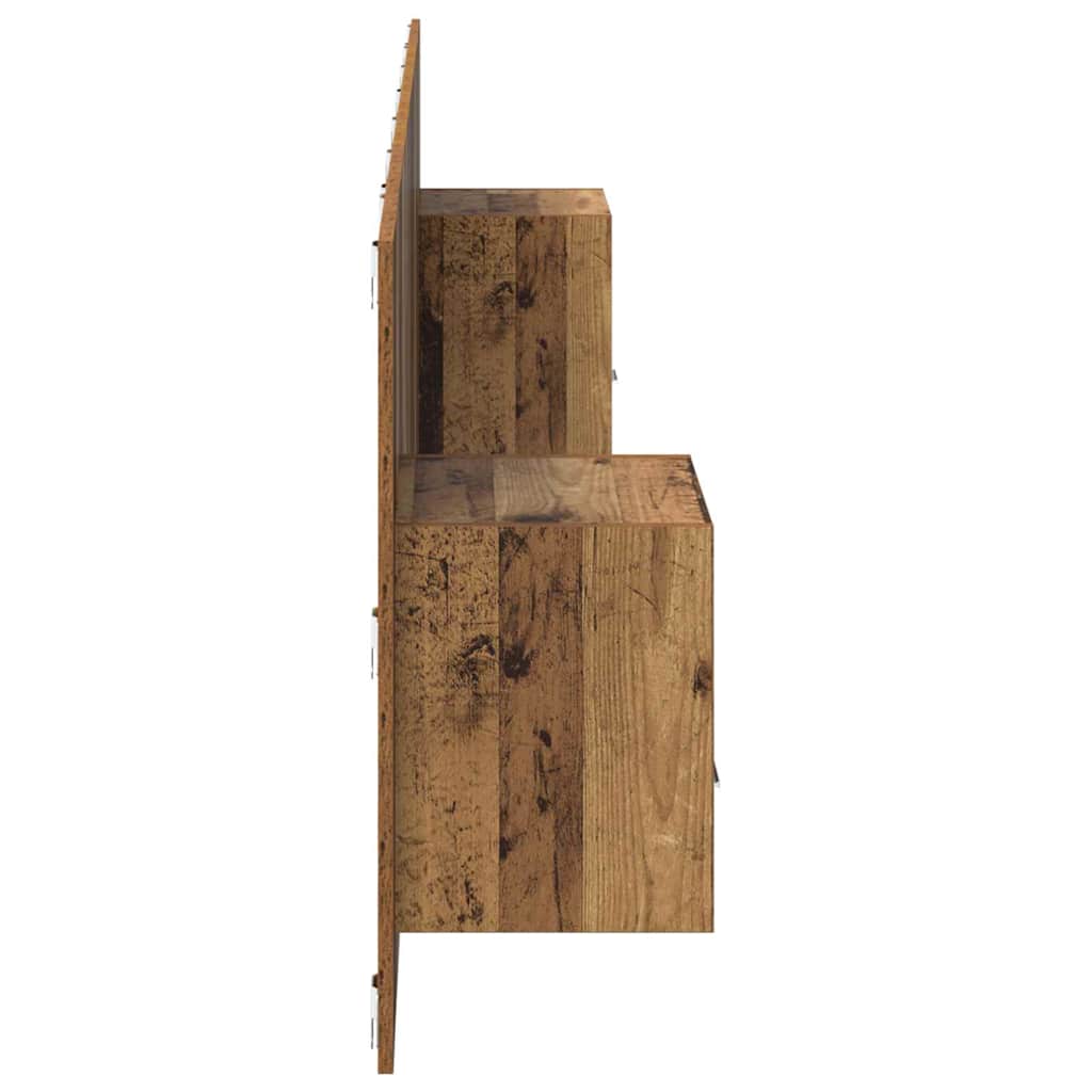 vidaXL Kopfteil mit Schrank mit Schubladen 3 pcs Altholz Holzwerkstoff