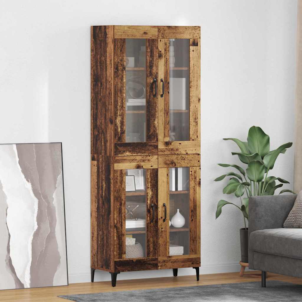 vidaXL Buffet haut mural en bois de récupération 69,5 x 34 x 180 cm en bois d'ingénierie