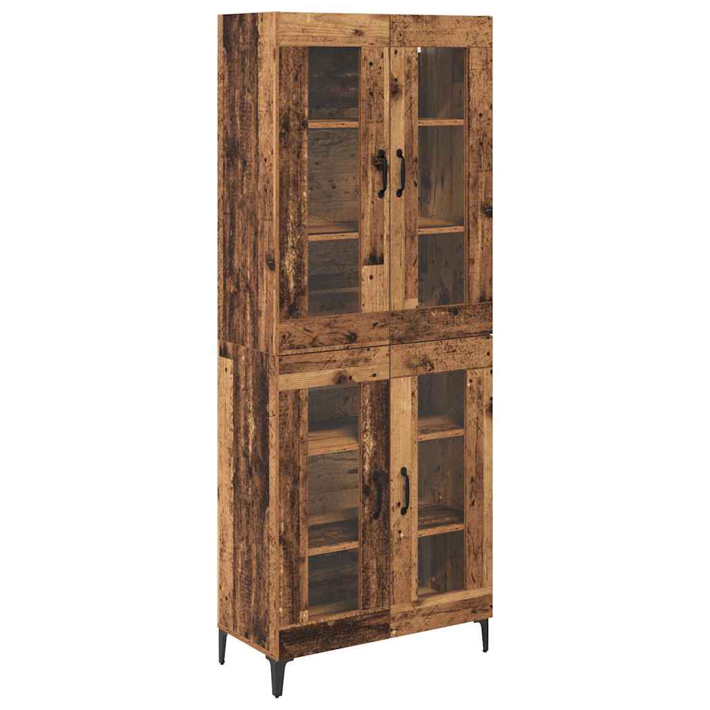 vidaXL Buffet haut mural en bois de récupération 69,5 x 34 x 180 cm en bois d'ingénierie
