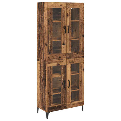 vidaXL Buffet haut mural en bois de récupération 69,5 x 34 x 180 cm en bois d'ingénierie