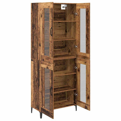 vidaXL Buffet haut mural en bois de récupération 69,5 x 34 x 180 cm en bois d'ingénierie