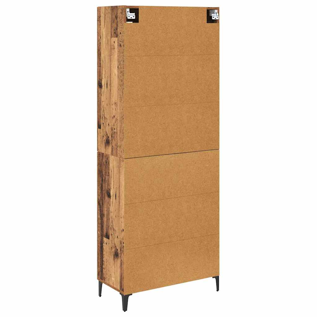vidaXL Buffet haut mural en bois de récupération 69,5 x 34 x 180 cm en bois d'ingénierie