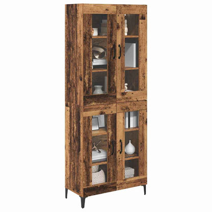 vidaXL Buffet haut mural en bois de récupération 69,5 x 34 x 180 cm en bois d'ingénierie