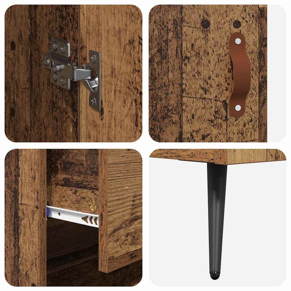 Highboard Schrank mit Regal 2 Stücke Altholz Holzwerkstoff