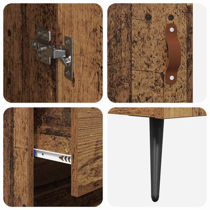 Highboard Schrank mit Regal 2 Stücke Altholz Holzwerkstoff