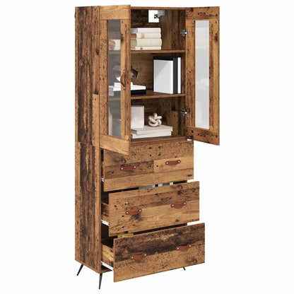 Highboard Schrank mit Regal 2 Stücke Altholz Holzwerkstoff