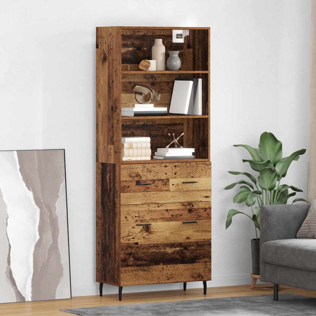 Highboard mit Schubladen 2 pcs Altholz Holzwerkstoff