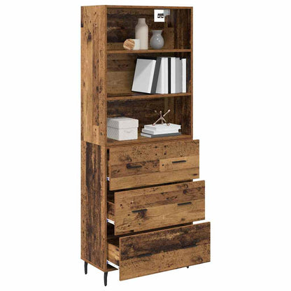 Highboard mit Schubladen 2 pcs Altholz Holzwerkstoff