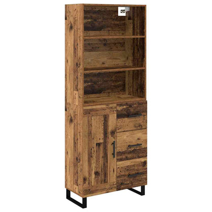 Highboard Altholz 69,5 x 34 x 180 cm Holzwerkstoff