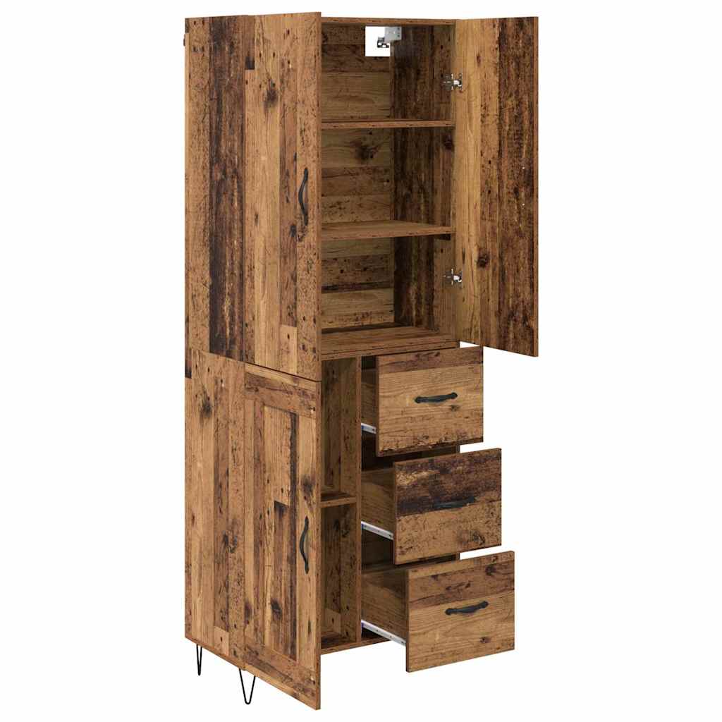 Highboard mit Schubladen 2 pcs Altholz Holzwerkstoff