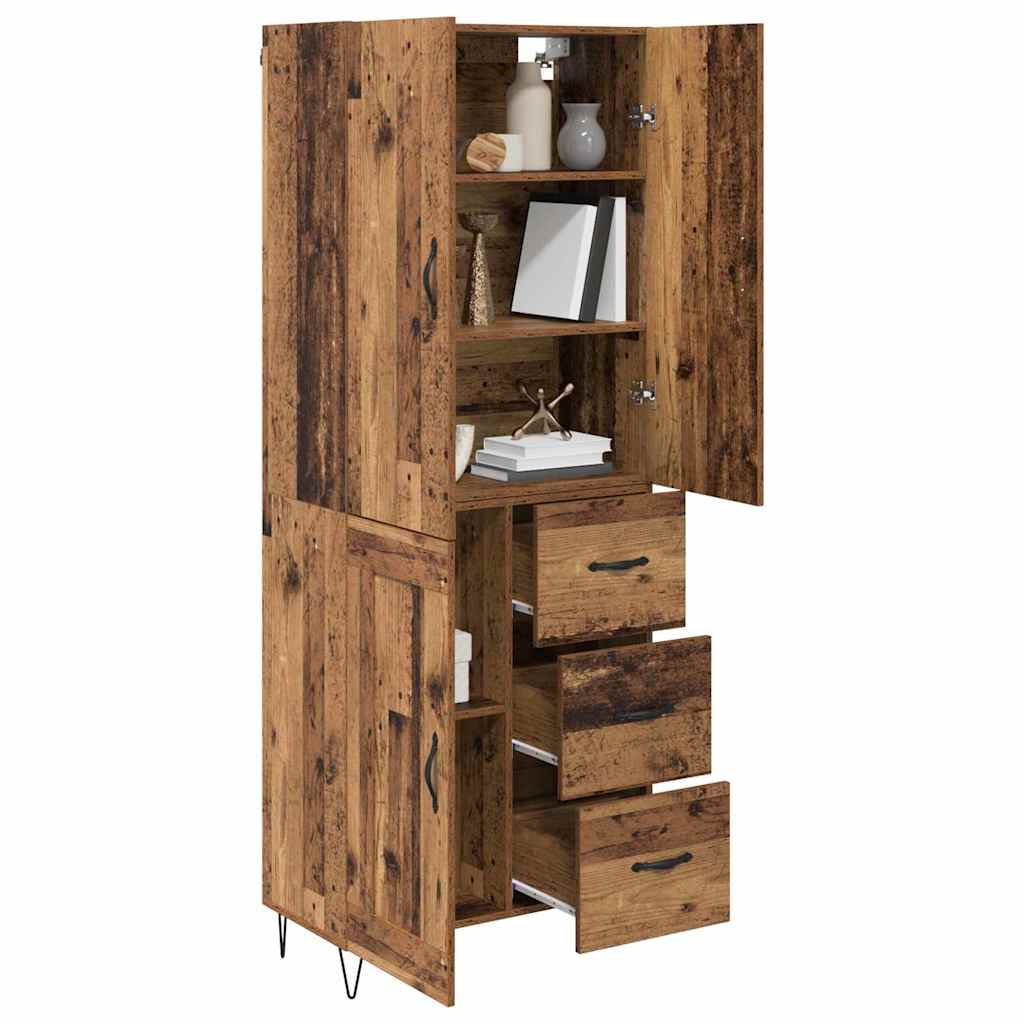 Highboard mit Schubladen 2 pcs Altholz Holzwerkstoff