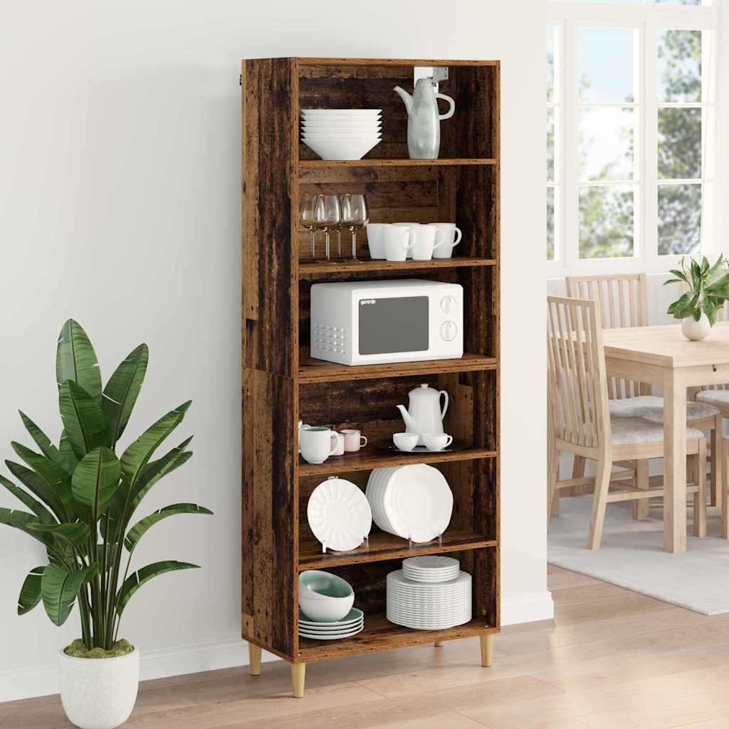 Highboard Altholz 69,5 x 32,5 x 180 cm Holzwerkstoff