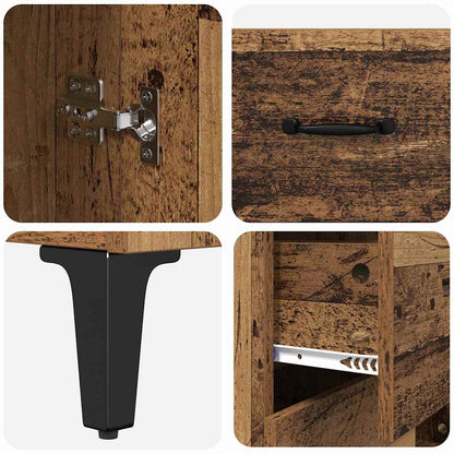 vidaXL Buffet haut mural en bois de récupération 69,5 x 34 x 180 cm, bois d'ingénierie