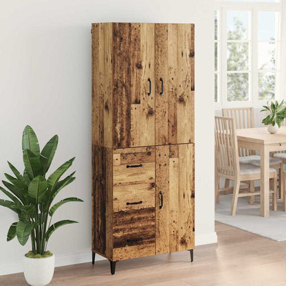 vidaXL Buffet haut mural en bois de récupération 69,5 x 34 x 180 cm, bois d'ingénierie