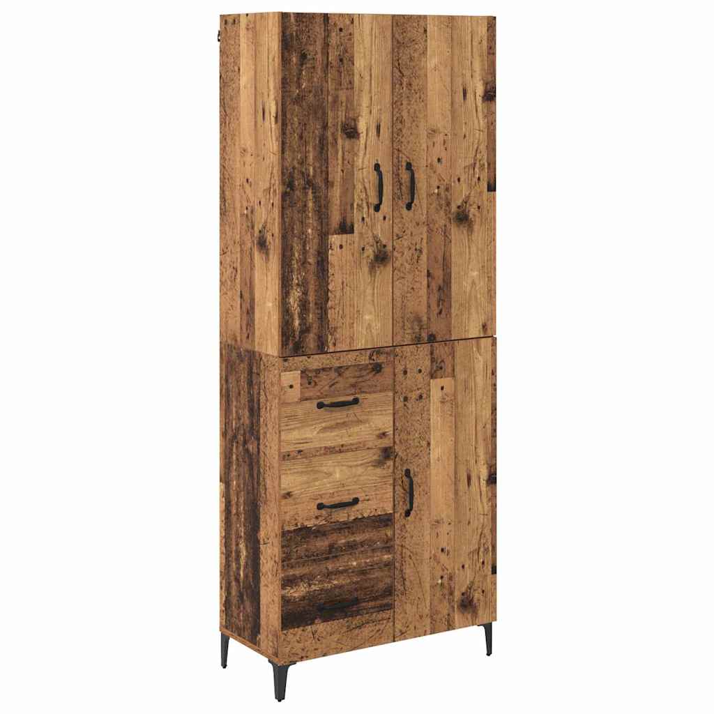 vidaXL Buffet haut mural en bois de récupération 69,5 x 34 x 180 cm, bois d'ingénierie