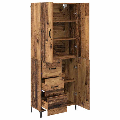 vidaXL Buffet haut mural en bois de récupération 69,5 x 34 x 180 cm, bois d'ingénierie