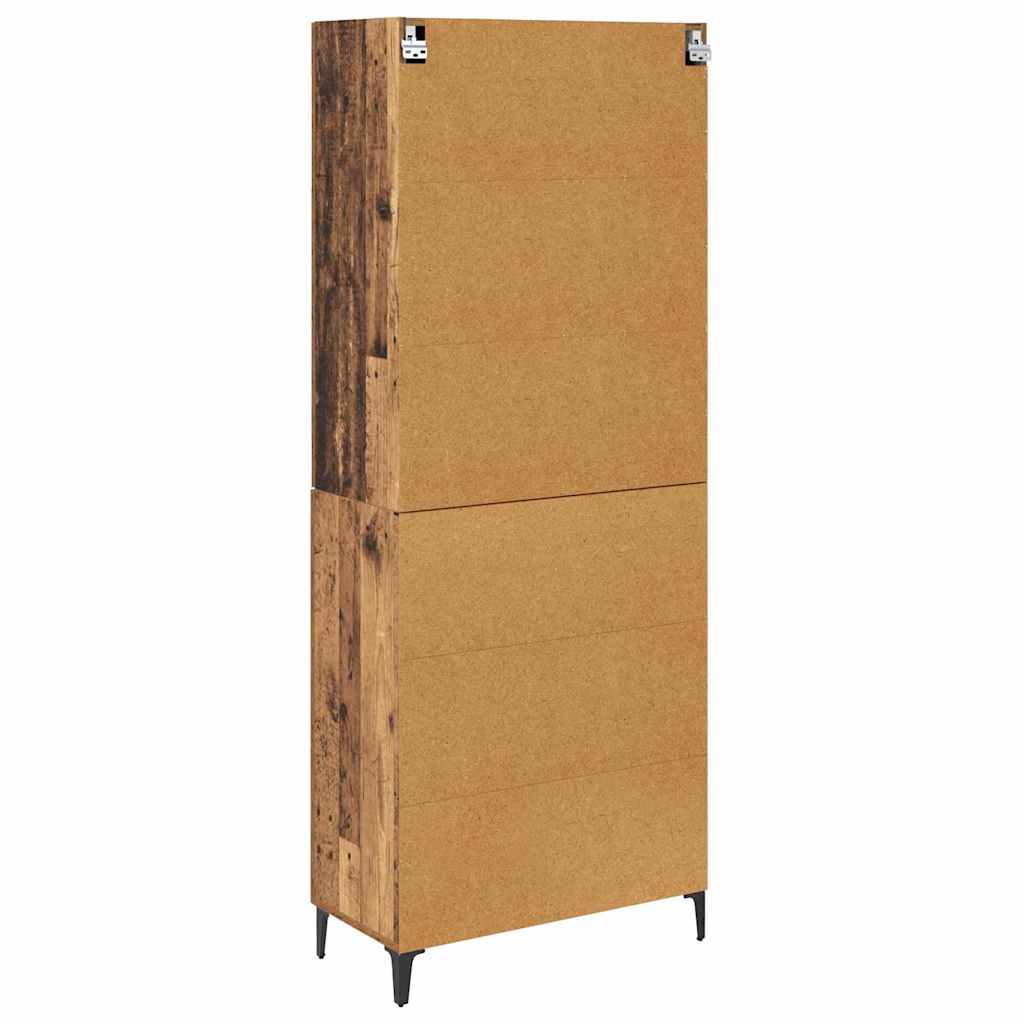 vidaXL Buffet haut mural en bois de récupération 69,5 x 34 x 180 cm, bois d'ingénierie