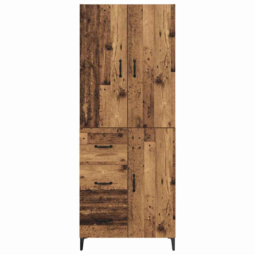 vidaXL Buffet haut mural en bois de récupération 69,5 x 34 x 180 cm, bois d'ingénierie