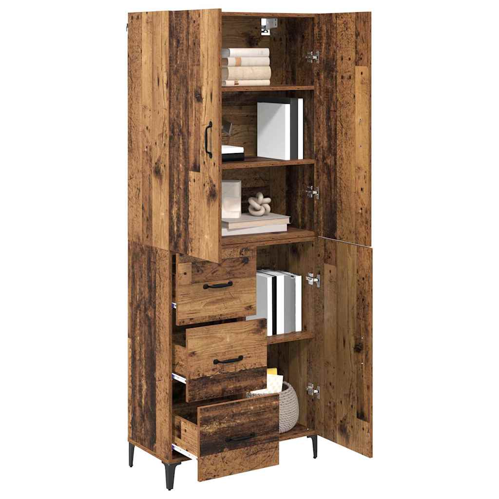 vidaXL Buffet haut mural en bois de récupération 69,5 x 34 x 180 cm, bois d'ingénierie