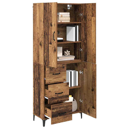 vidaXL Buffet haut mural en bois de récupération 69,5 x 34 x 180 cm, bois d'ingénierie