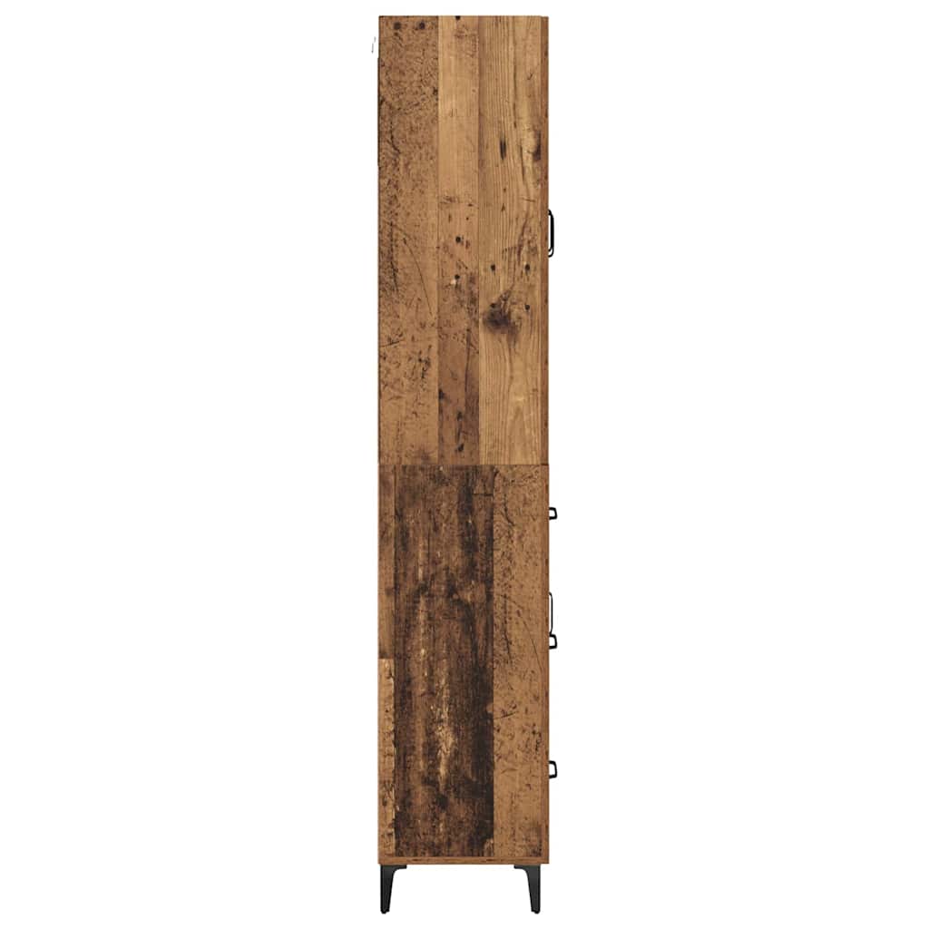 vidaXL Buffet haut mural en bois de récupération 69,5 x 34 x 180 cm, bois d'ingénierie