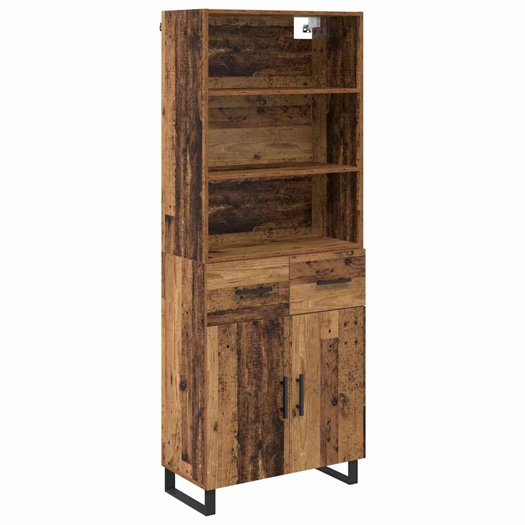 Highboard Altholz 69,5 x 34 x 180 cm Holzwerkstoff