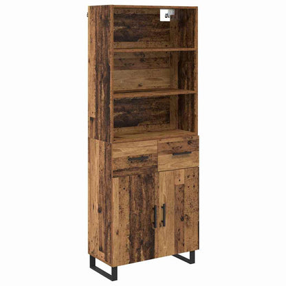 Highboard Altholz 69,5 x 34 x 180 cm Holzwerkstoff