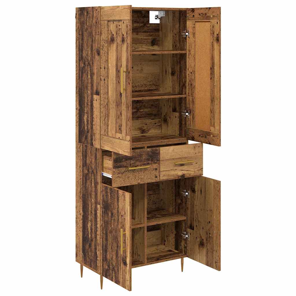 Highboard Altholz 69,5 x 34 x 180 cm Holzwerkstoff