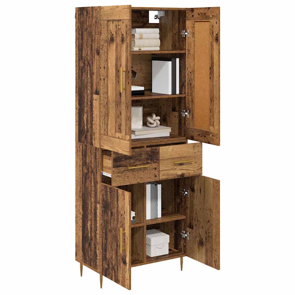 Highboard Altholz 69,5 x 34 x 180 cm Holzwerkstoff