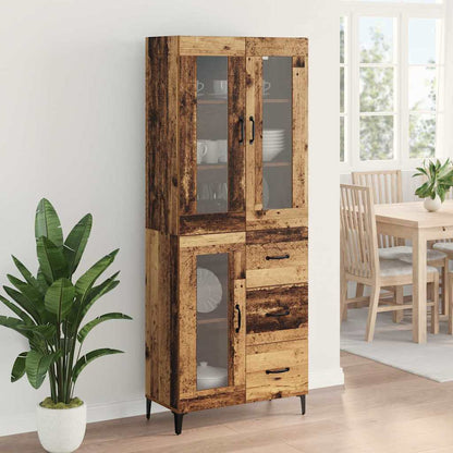 vidaXL Buffet haut mural en bois de récupération 69,5 x 34 x 180 cm, bois d'ingénierie