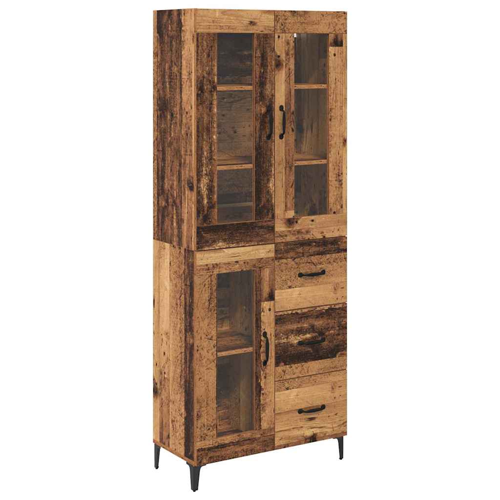 vidaXL Buffet haut mural en bois de récupération 69,5 x 34 x 180 cm, bois d'ingénierie