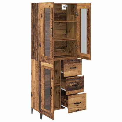 vidaXL Buffet haut mural en bois de récupération 69,5 x 34 x 180 cm, bois d'ingénierie