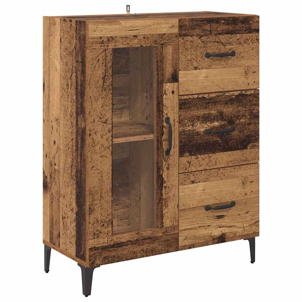 vidaXL Buffet haut mural en bois de récupération 69,5 x 34 x 180 cm, bois d'ingénierie