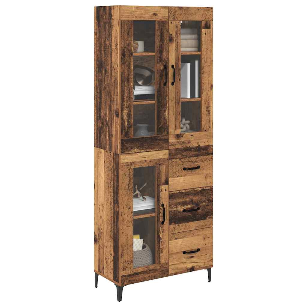vidaXL Buffet haut mural en bois de récupération 69,5 x 34 x 180 cm, bois d'ingénierie