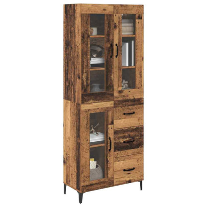 vidaXL Buffet haut mural en bois de récupération 69,5 x 34 x 180 cm, bois d'ingénierie