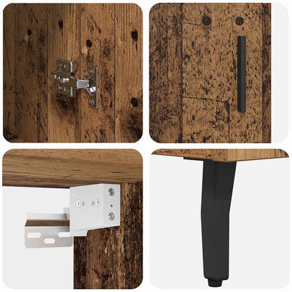 Highboard 2 pcs Altholz Holzwerkstoff