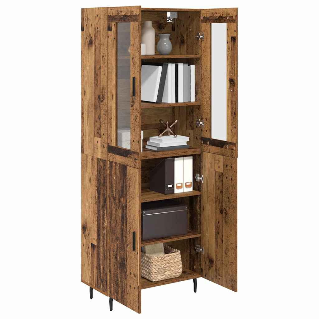 Highboard 2 pcs Altholz Holzwerkstoff