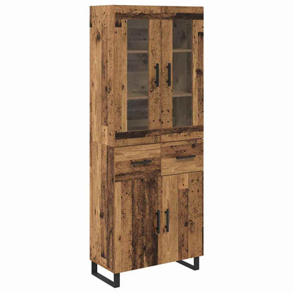 vidaXL Highboard mit Schubladen 2 pcs Altholz Holzwerkstoff