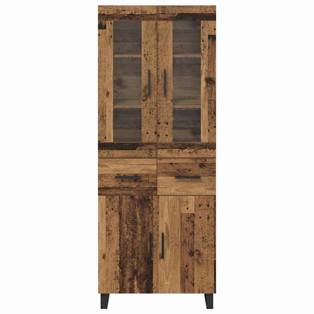 vidaXL Highboard mit Schubladen 2 pcs Altholz Holzwerkstoff