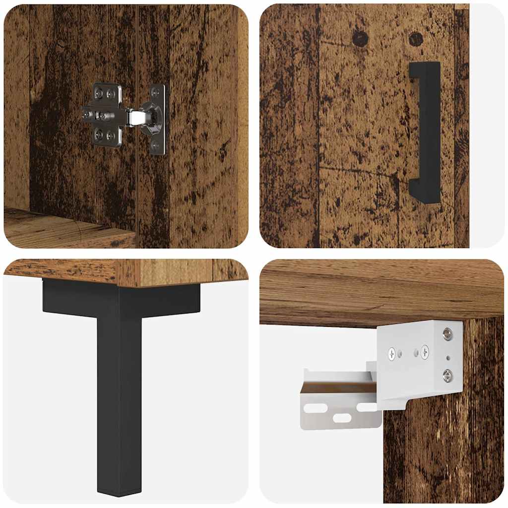 vidaXL Meuble haut mural en bois de récupération 69,5 x 34 x 180 cm Bois d'ingénierie