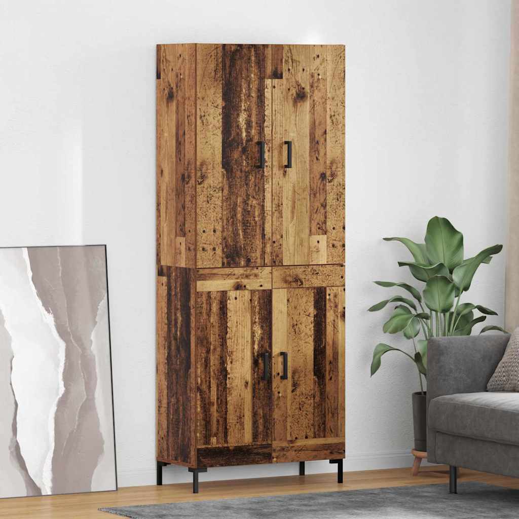 vidaXL Meuble haut mural en bois de récupération 69,5 x 34 x 180 cm Bois d'ingénierie